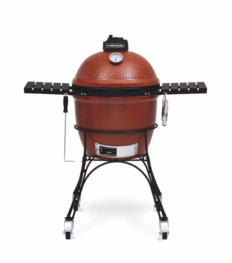 Barbecue in Vetroceramica Kamado Joe Classic I, rosso/nero, perfetto per tutti gli appassionati di barbecue