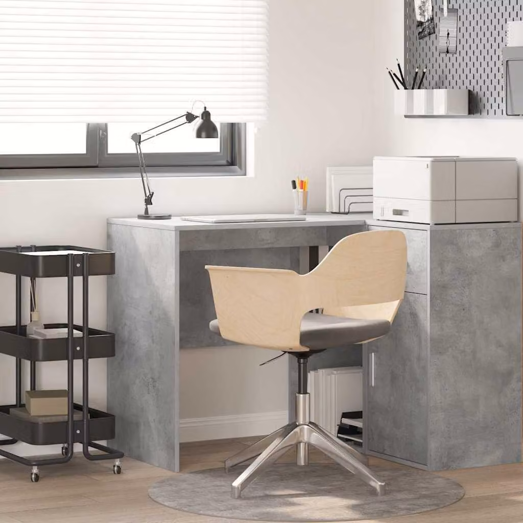 Maison Exclusive - Scrivania in cemento grigio, realizzata con pannelli di legno, dimensioni 102 x 50 x 75 cm