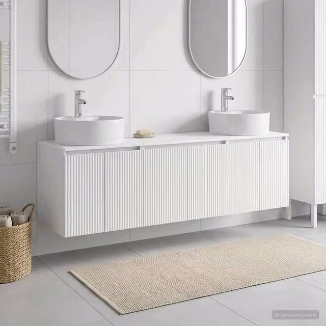 Set di Armadi da Bagno 3 pz Bianco 161,5 x 44,5 x 82 cm 3405667