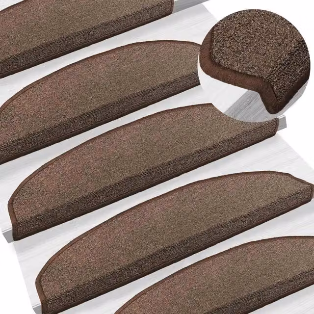 Set di 15 tappetini autoadesivi per scale DESIGN IN in polipropilene, antiscivolo e insonorizzanti, colore marrone – 1