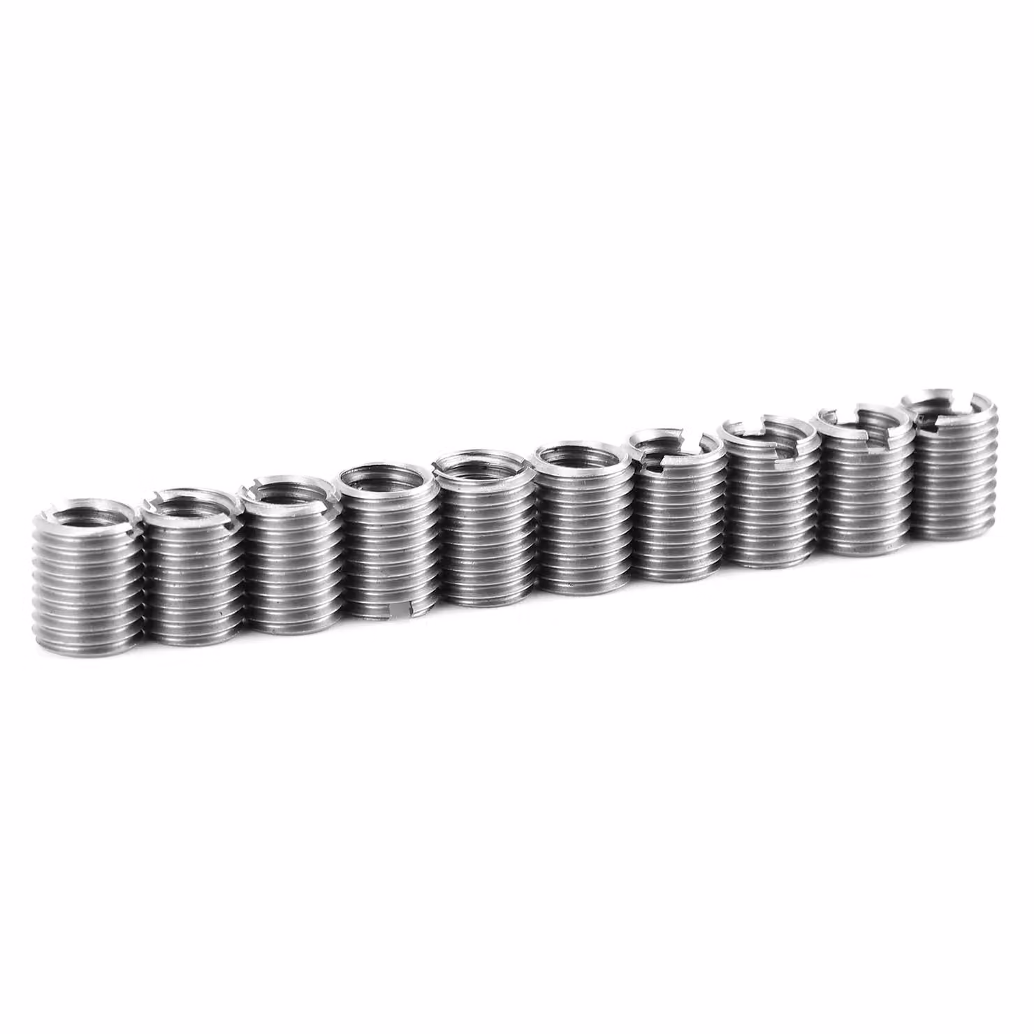 10Pcs Inserto dado maschio filettatura riparazione in acciaio inox scanalatura manicotto strumento di riparazione Kit di vite