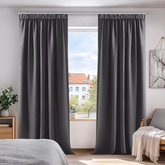 Tende a rullo grigio scuro con protezione termica - 2 pezzi - 140x245 cm