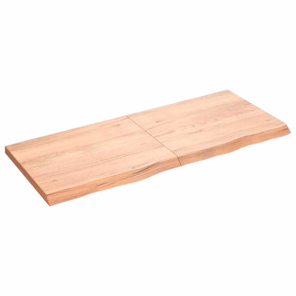 Ripiano da muro vidaXL in legno di rovere massello marrone stile rustico L 120 cm x P 50 cm x H 2-4 cm