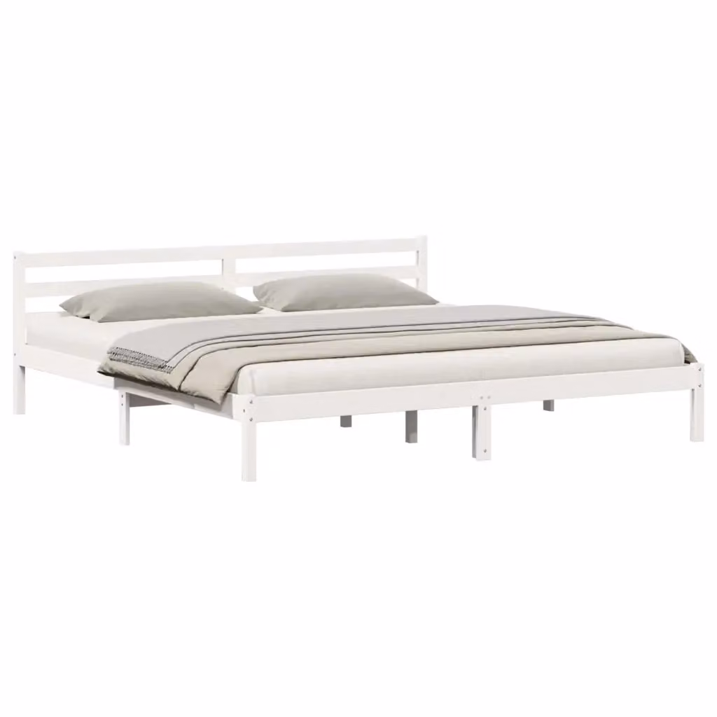 Letto con testiera vidaXL in legno di pino bianco L: 205.5 cm, P: 160 cm, H: 69.5 cm – 2