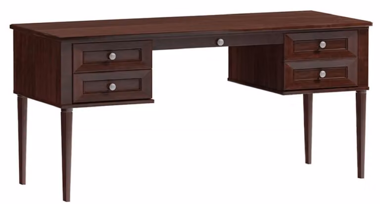 Casa Padrino scrivania con 4 cassetti marrone scuro / argento 160 x 65 x h. 76 cm - Mobili per ufficio