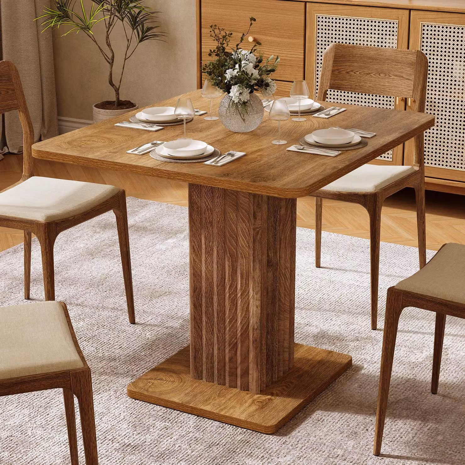 Tavolo da pranzo, tavolo da pranzo da 90 cm, tavolo da cucina quadrato, per sala da pranzo e soggiorno