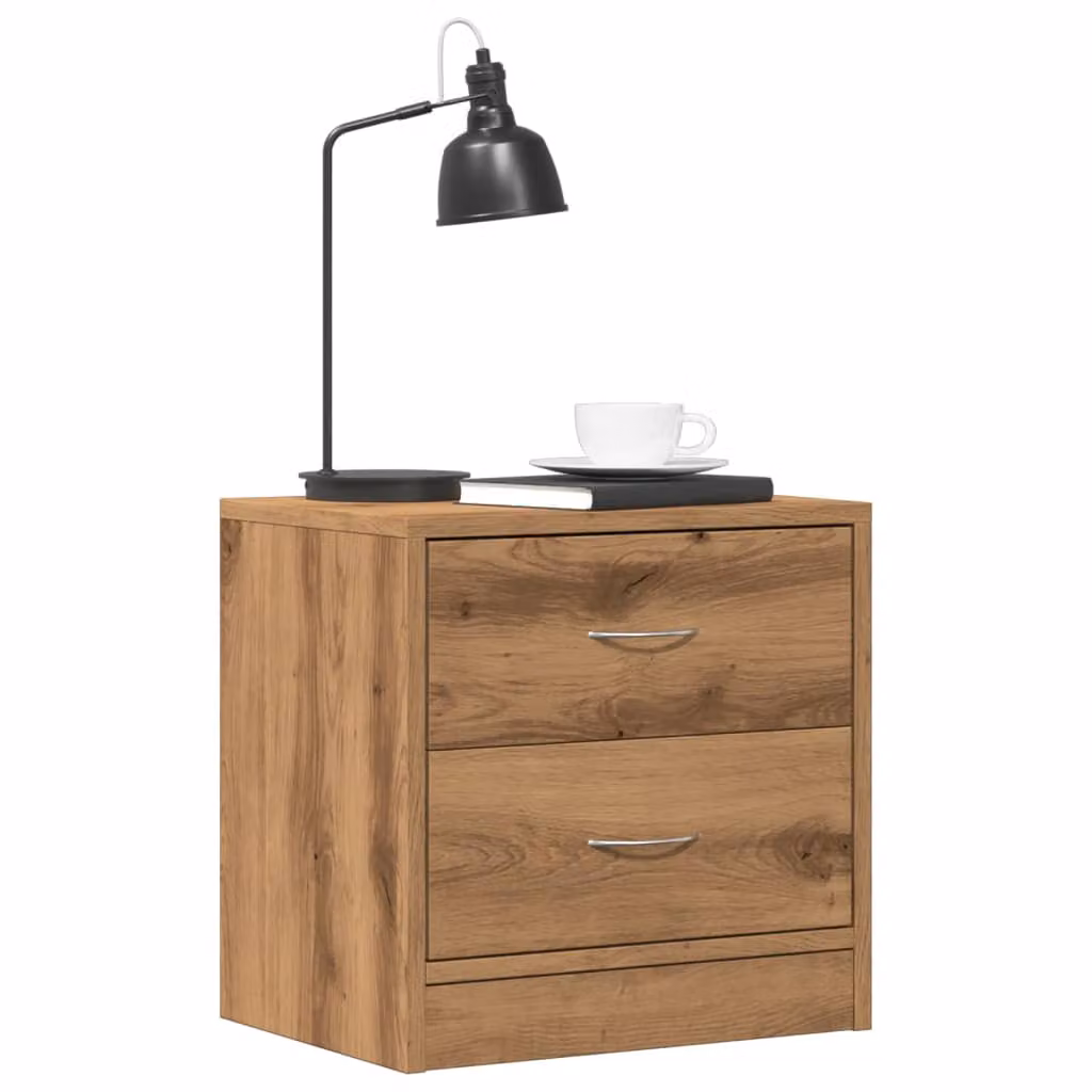 Set di 2 comodini vidaXL in stile moderno color rovere, L 40 cm x P 30 cm x H 40 cm, in MDF marrone opaco