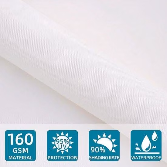 Tenda da sole 3x5 m color crema, idrorepellente, protezione UV al 95%, per esterni, giardino