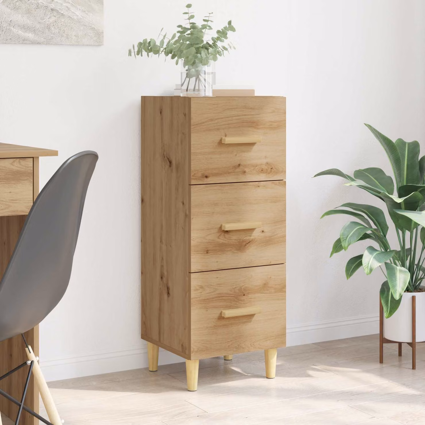 Credenza moderna vidaXL in rovere marrone L/P/H: 34.5 x 34 x 90 cm