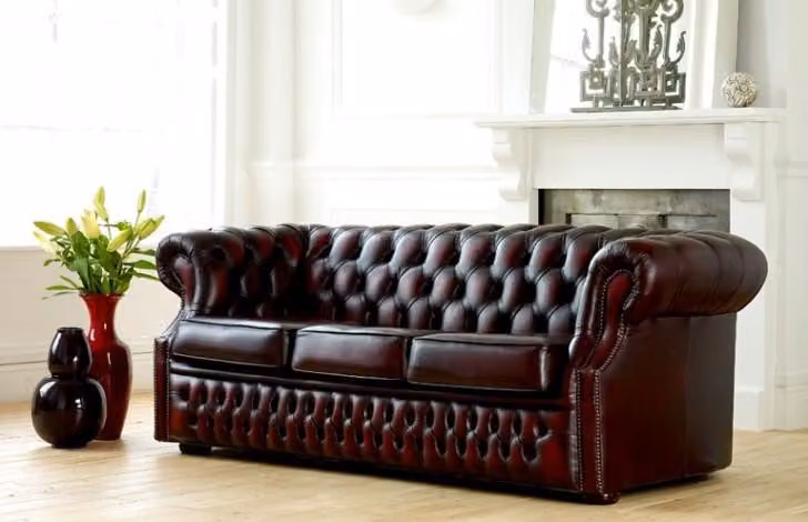 Chesterfield Sofa Couch Polster Leder Couchen Garnitur 3 Sitzers Dreisitzer