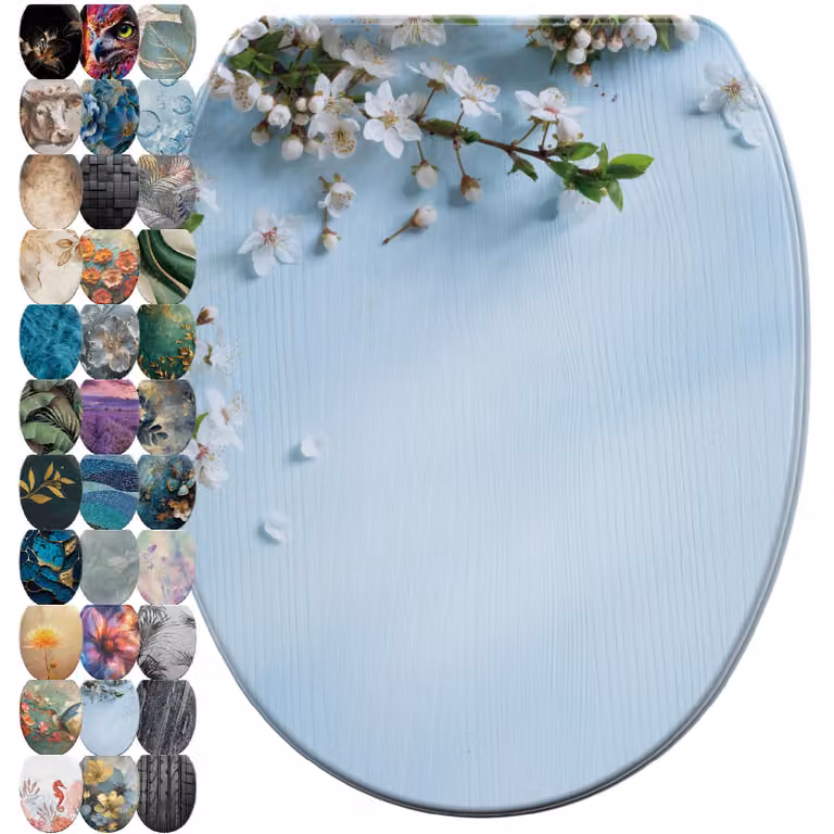 SANILO® Sedile per wc con chiusura morbida e sgancio rapido Sakura, coperchio per wc direttamente dal produttore, sedile per wc, sedile per wc, copriwater, sedile per wc