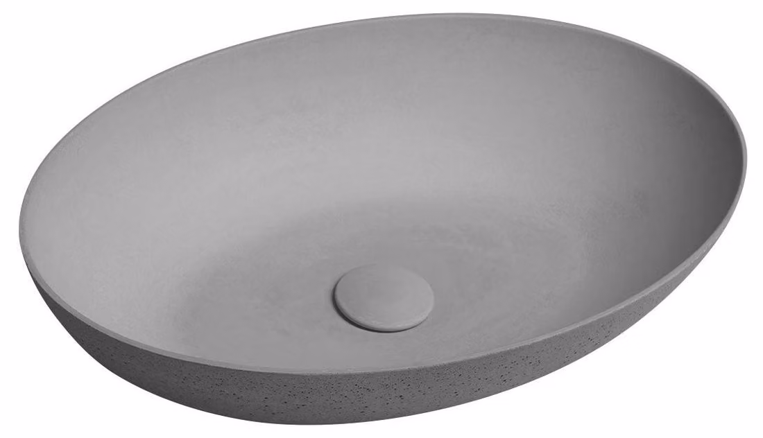 Lavabo da appoggio in cemento Sapho FORMIGO, 60x40 cm, grigio opaco