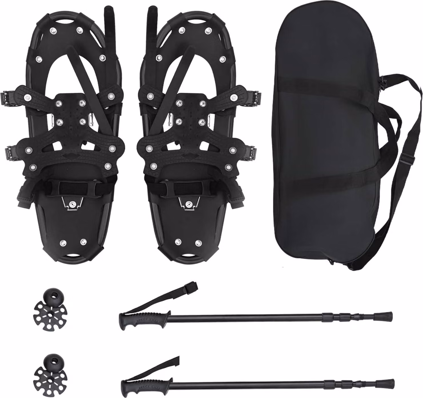 Racchette da neve 3 in 1 con bastoni da trekking Nero