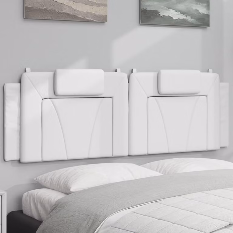 Testiera per letto imbottita vidaXL Viana in similpelle bianca, Larghezza: 160 cm