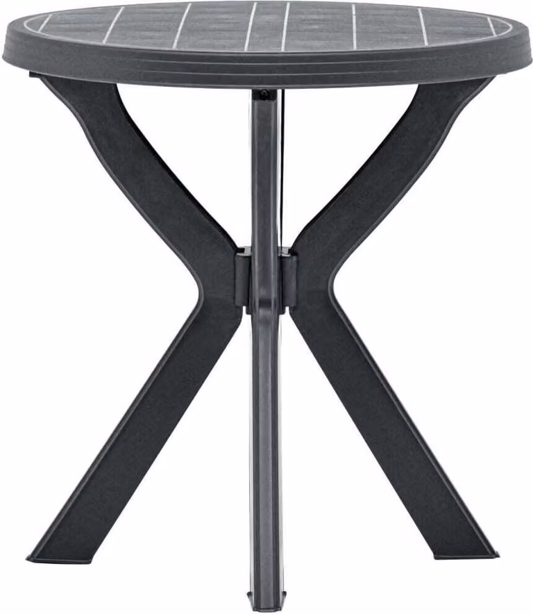 The Living Store Tavolo da bistrot antracite Ø70 cm plastica
