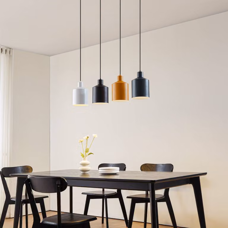 Lampada a sospensione Tirane Lindby, dimmerabile, Nero, Soggiorno / Sala da pranzo, Metallo, Moderno, Lampada a sospensione