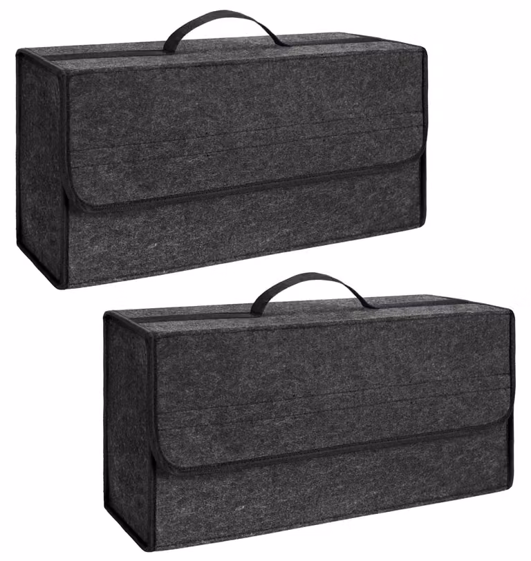 Contenitore pieghevole per valigia, con coperchio, color grigio scuro, set da 2