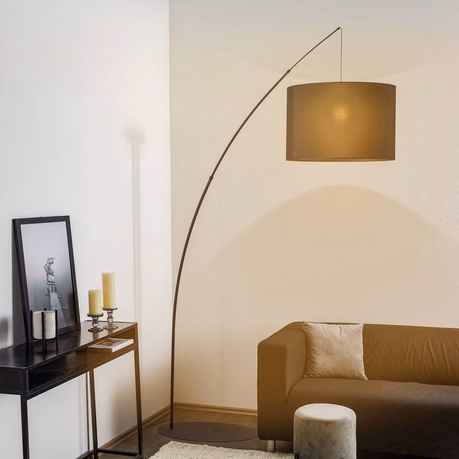 Lampada ad arco Moby TK Lighting, Nero, Soggiorno / Sala da pranzo, Metallo, Lampada da terra