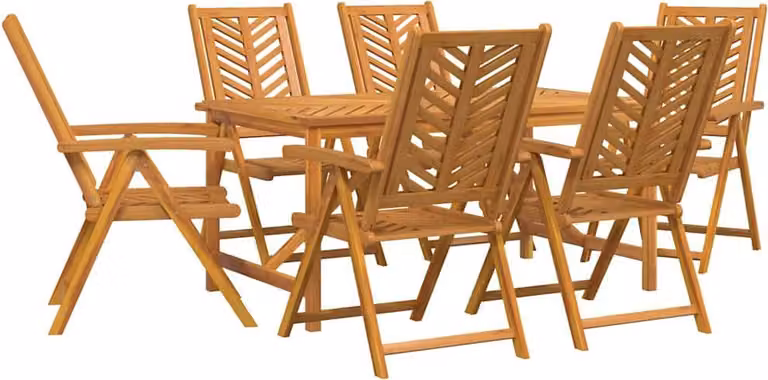 Set da Pranzo per Giardino 7 pcs Marrone