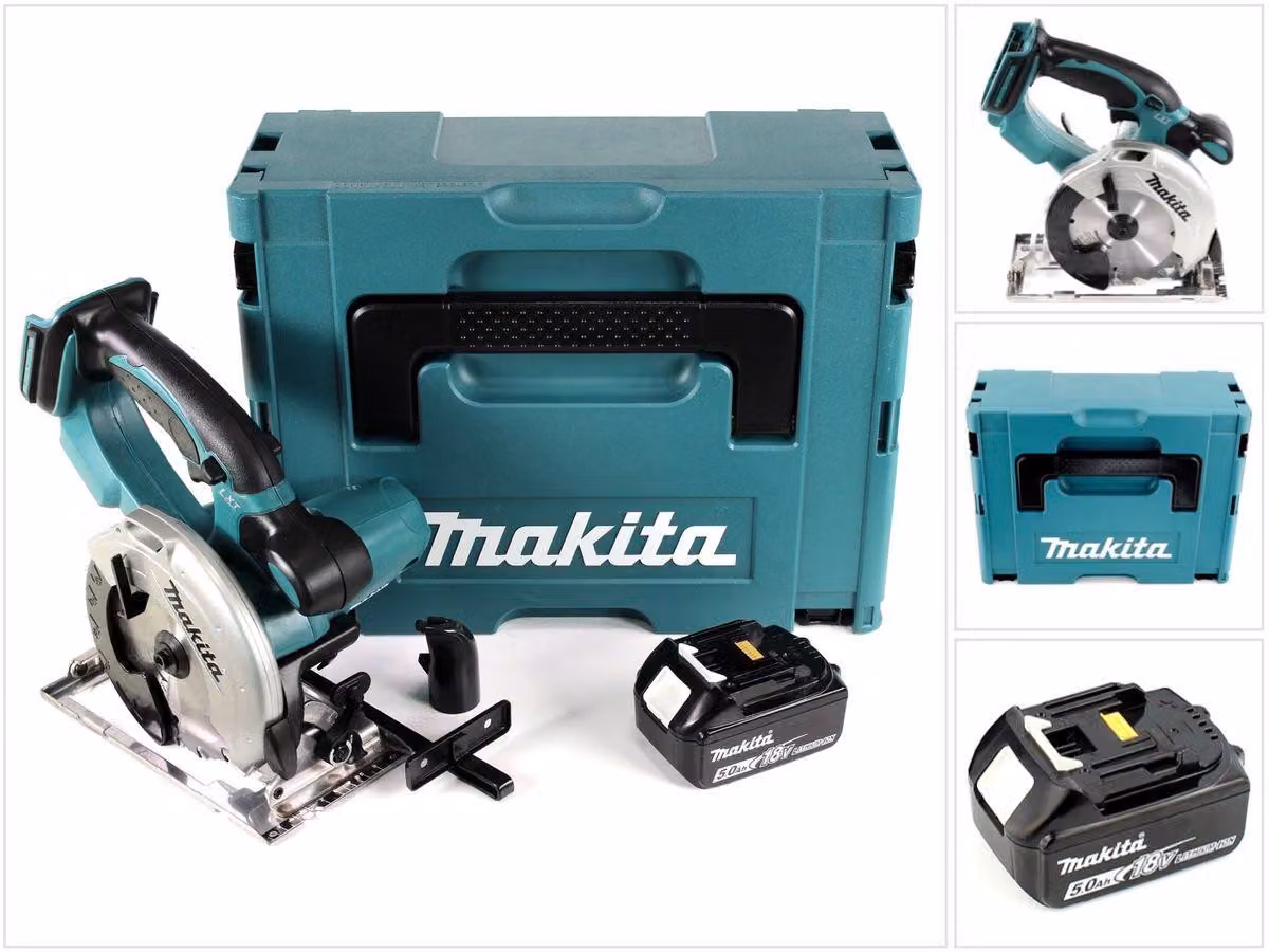 Makita DSS 501 T1J Sega circolare a batteria 18V 136 mm in valigetta Makpac + 1x Batteria 5,0 Ah - senza caricabatterie