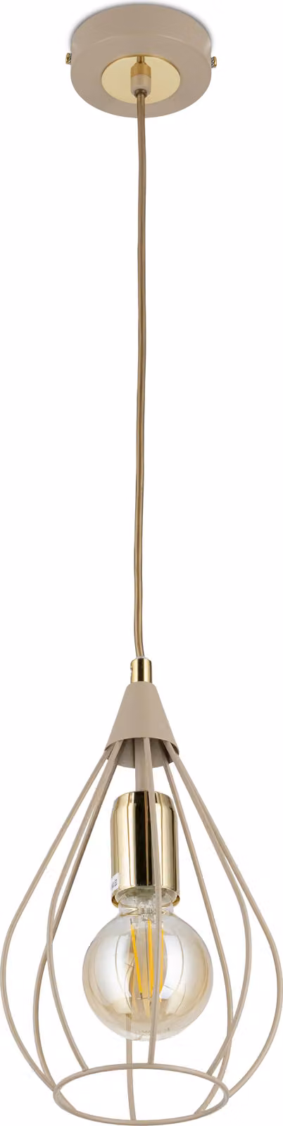 Howhomely | Lampada a sospensione - Noa - 17 cm - Beige con accenti dorati - Lampada moderna a soppalco - Ideale per la sala da pranzo