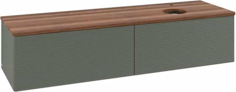 V&B Mobiletto con struttura frontale - illuminazione Antao 160x50cm, HL, WBP w. wal, lea gre. m Lac