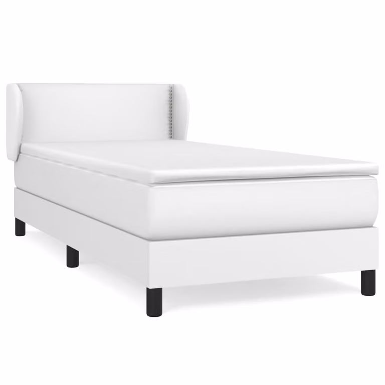 Giroletto a Molle con Materasso Bianco 100x200 cm in Pelle finta
