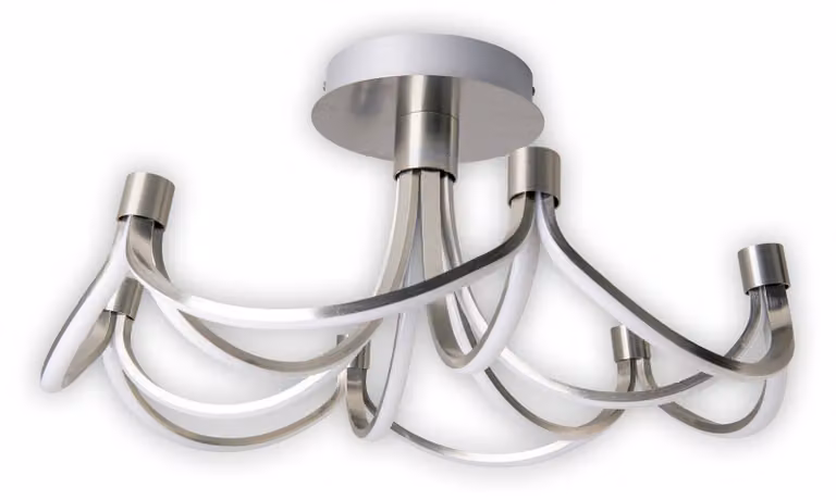 Plafoniera LED, metallo, nichel opaco, dimmerabile, D 60 cm