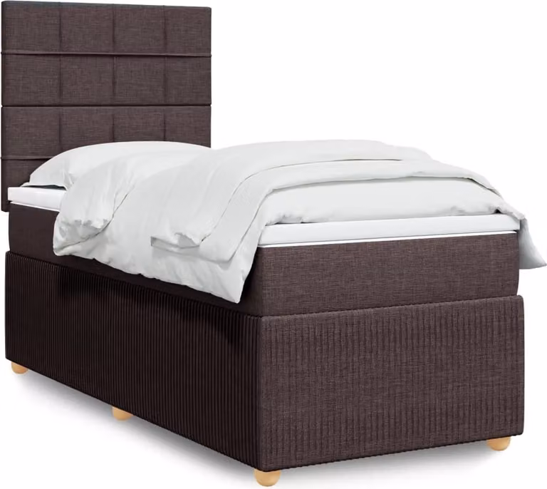Maison Exclusive - Giroletto a Molle con Materasso Marrone Scuro 90x200 cm Tessuto