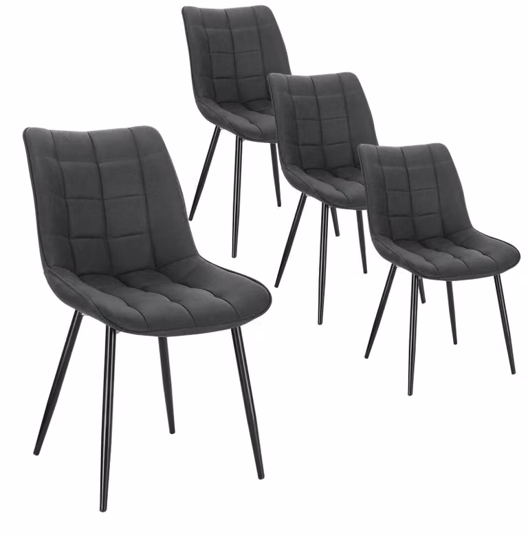Sedie da pranzo - Sedie da ufficio - Sedie da trucco - Set di 4 sedie - Design ergonomico - Gambe in metallo