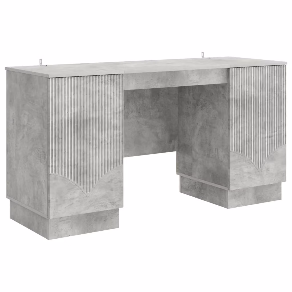 Scrivania moderna vidaXL in stile cemento grigio L: 142,5 cm, P: 50 cm, H: 75 cm – 2