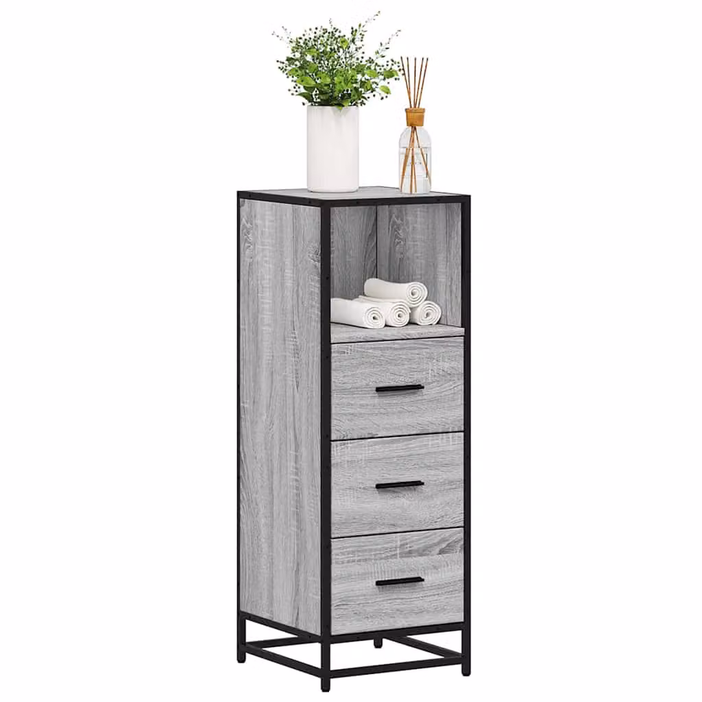 Armadietto da bagno sospeso vidaXL in stile industriale, colore grigio, L 35 cm x P 37,5 cm x H 100 cm