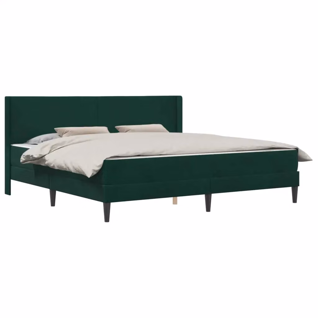 Letto moderno con materasso vidaXL in velluto verde con struttura imbottita L: 180 cm, P: 200 cm, H: 102 cm – 2