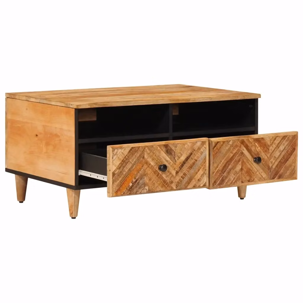 Tavolino da salotto moderno in legno di mango marrone L: 80 cm, P: 54 cm, H: 40 cm vidaXL – 2