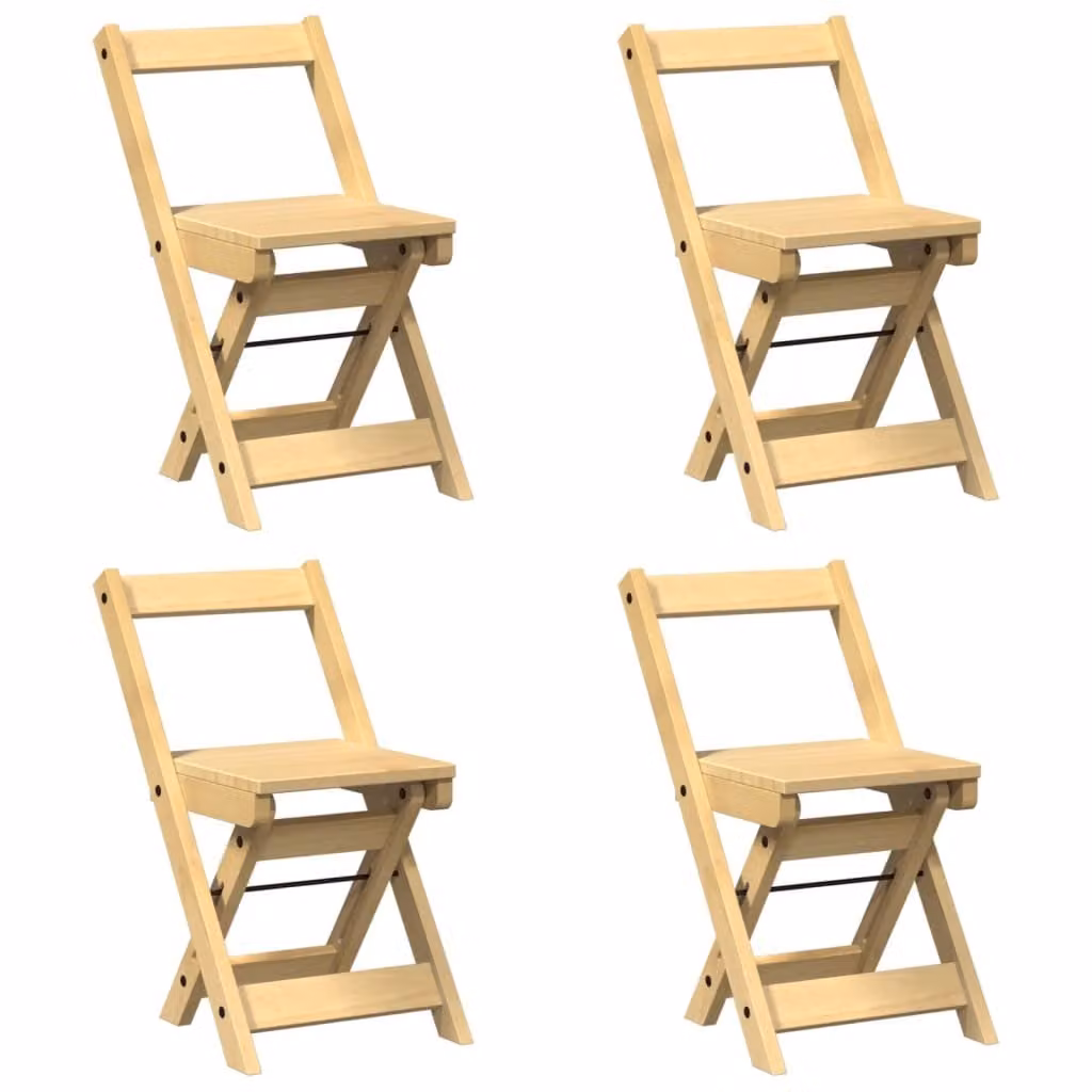 Sedie da Pranzo Pieghevoli 4 pz Cera in Legno di Pino