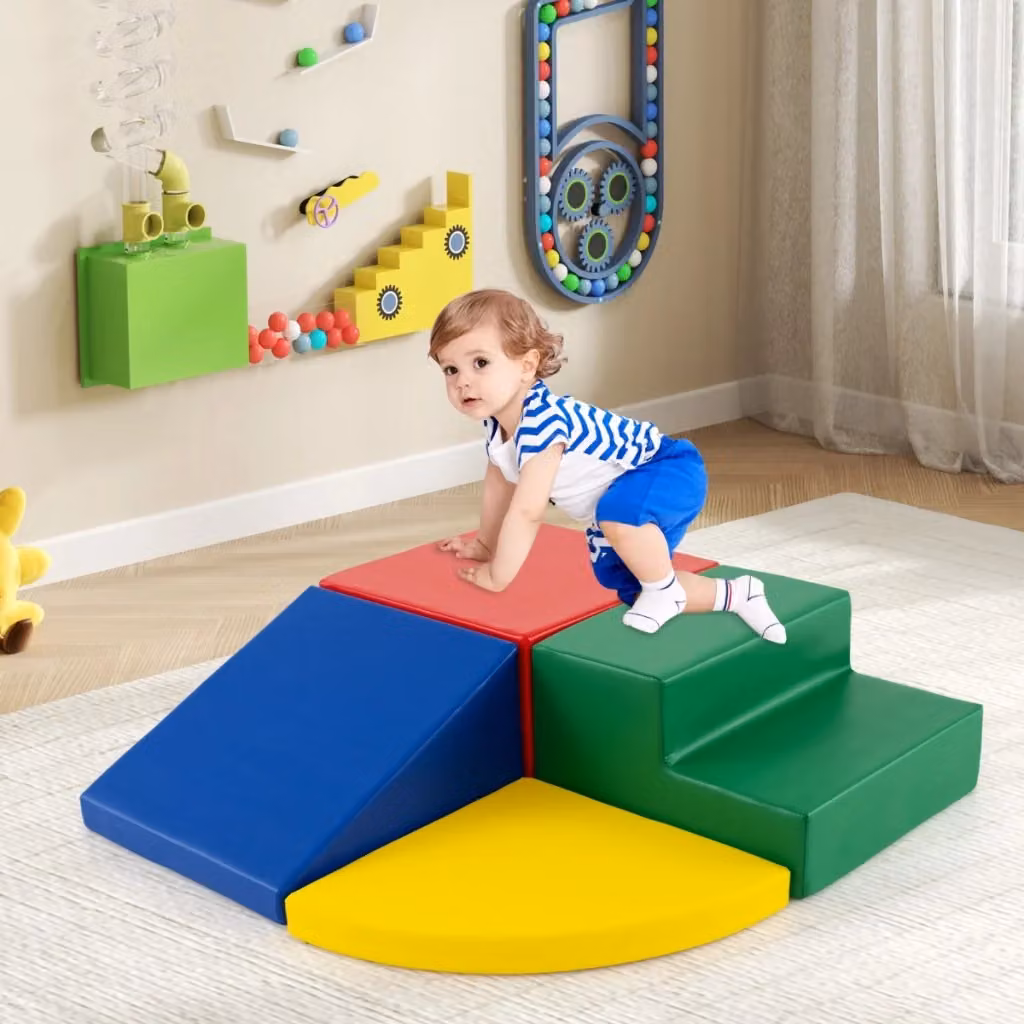 Set di blocchi morbidi in schiuma Design Mania per arrampicarsi e gattonare per bambini, colore oro e multicolore – 2