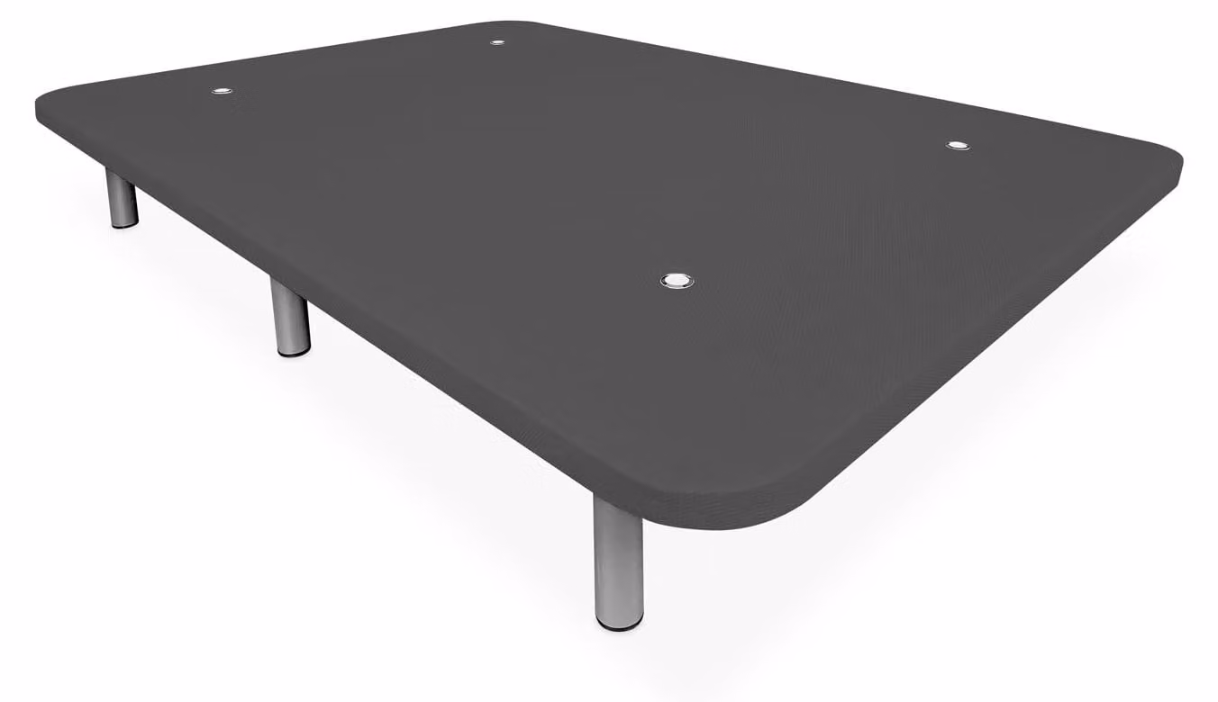 Letto imbottito 3D, dimensioni 135x190 cm, colore grigio scuro, con 5 traverse, gambe da 25 cm