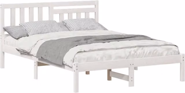 Letto matrimoniale moderno in pino massello bianco L/P: 120 x 200 cm – 1