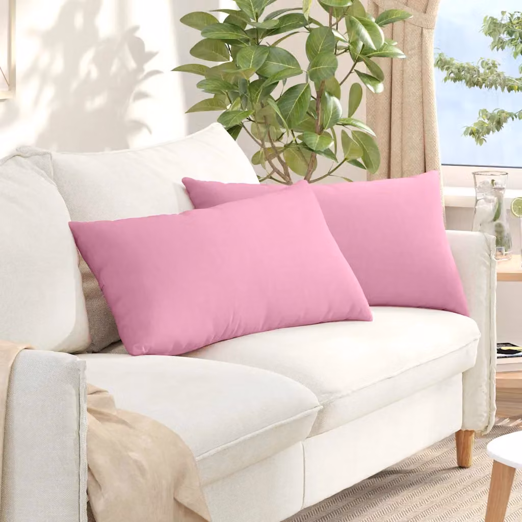 Set di 2 cuscini da divano vidaXL in tessuto rosa con fodera rimovibile, L 80 cm x P 40 cm x H 40 cm