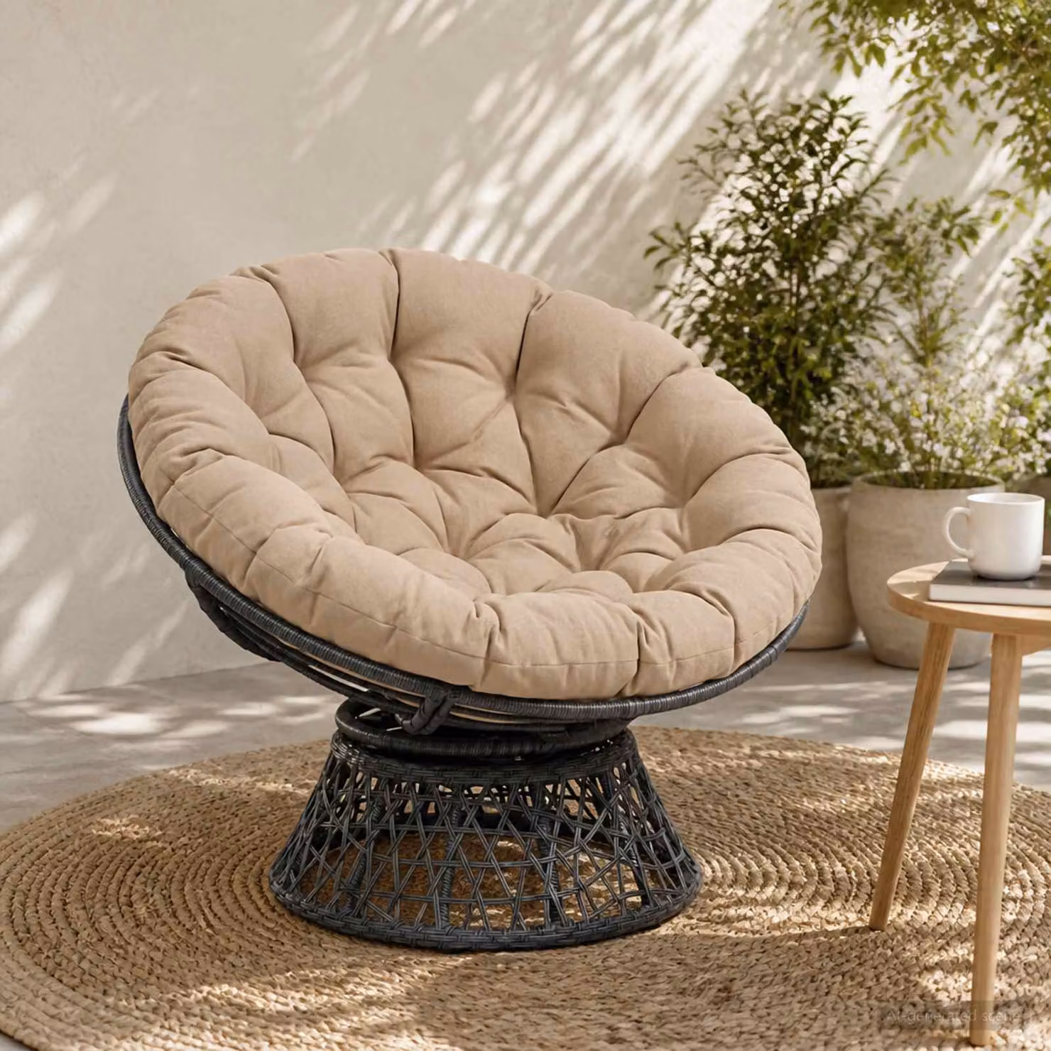 Cuscino per Sedia Papasan vidaXL VIANEN in Poliestere, Colore Sabbia
