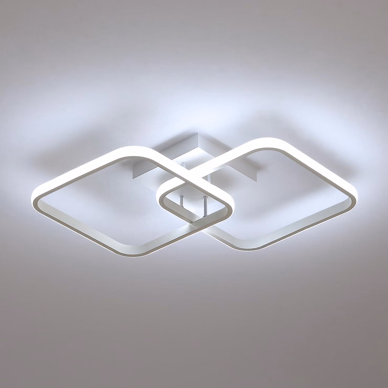 Lampada da soffitto LED Toolight, 42W, 4700LM, moderna plafoniera LED quadrata, 59cm, 6500K, luce bianca fredda, lampada da soffitto in acrilico bianco per soggiorno, camera da letto, cucina, bagno e corridoio