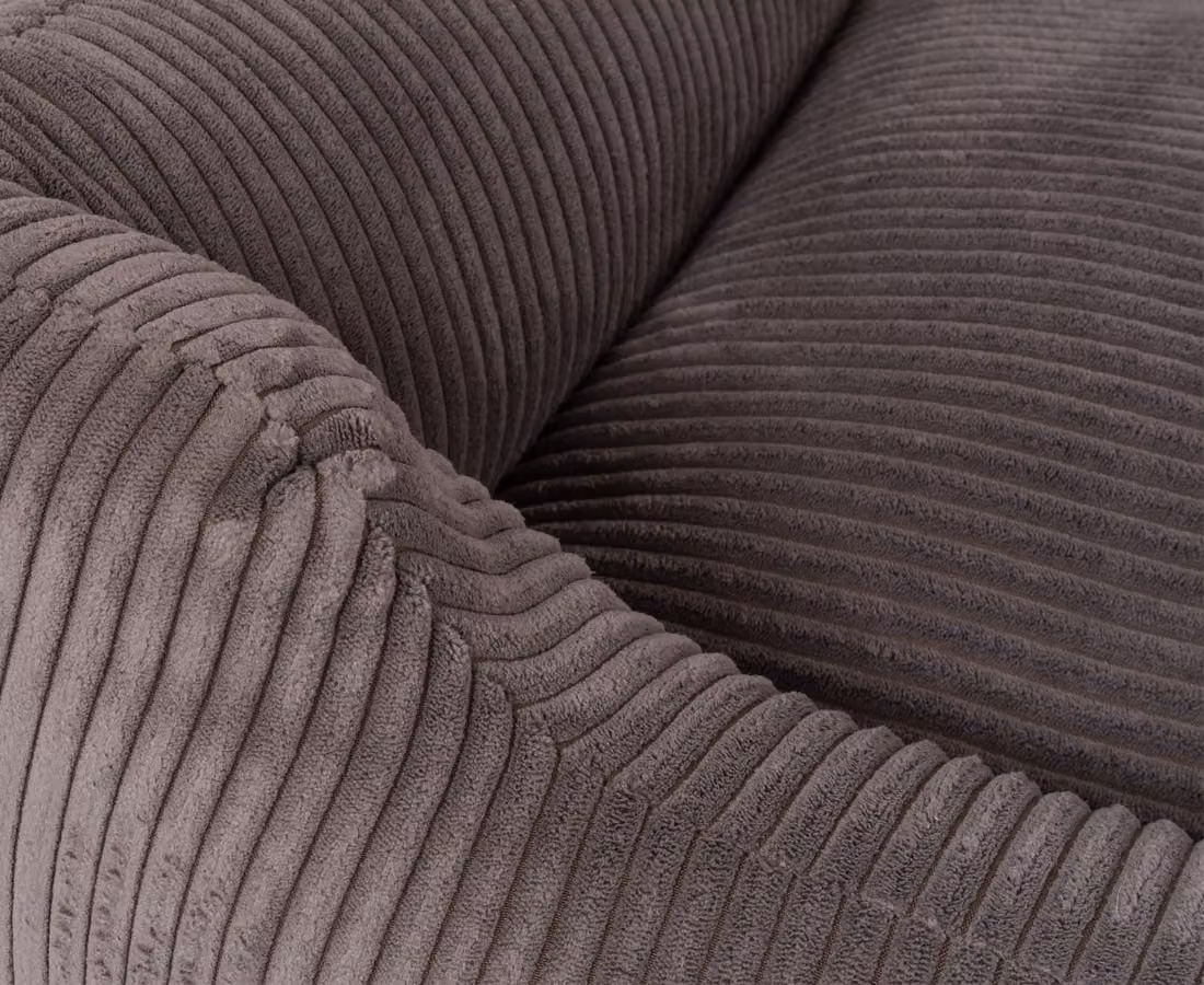 Cuccia per cani Knuffelwuff in velluto a coste con carattere intrecciato a mano Olivia XL 105 x 75 cm marrone-grigio