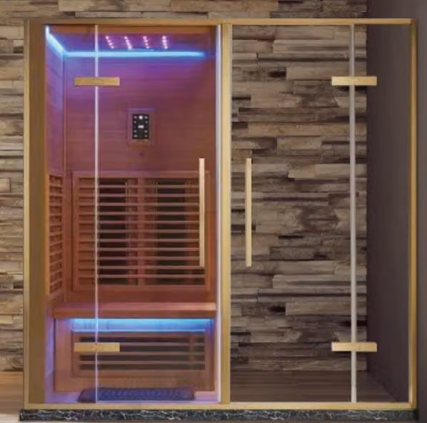Dampfsauna Sauna 2-in-1 Wellnesskabine Saunaraum Heimsauna 200x100 cm