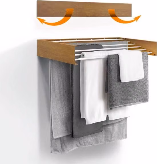 Equivera Wanddroogrek - Wanddroogrek Inklapbaar - Droogrek - Wand Droogrek - Wasrek Hangend - Schuifbaar
