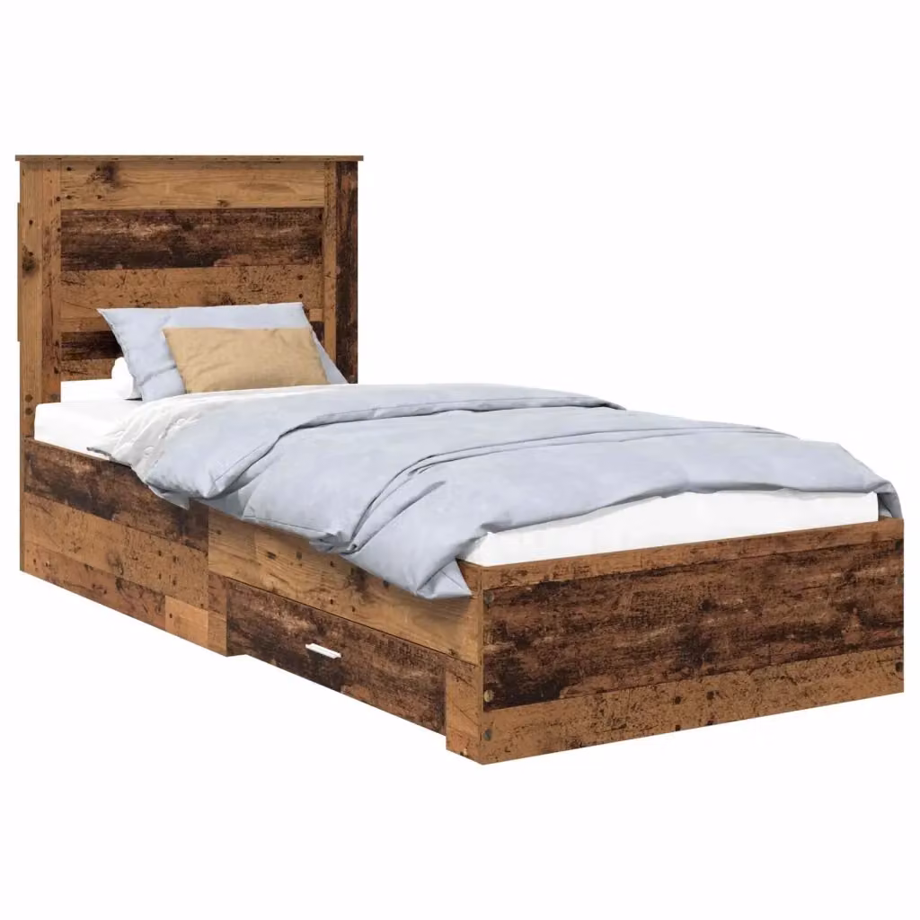 Struttura del letto con cassetto vidaXL in legno marrone L/P/H: 200 x 90 x 93 cm – 2