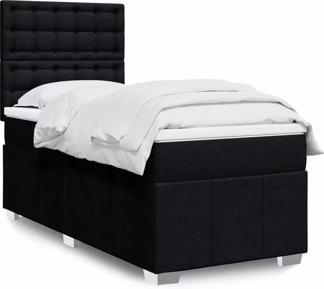 Giroletto a Molle con Materasso Nero 80x200 cm inTessuto 3293811