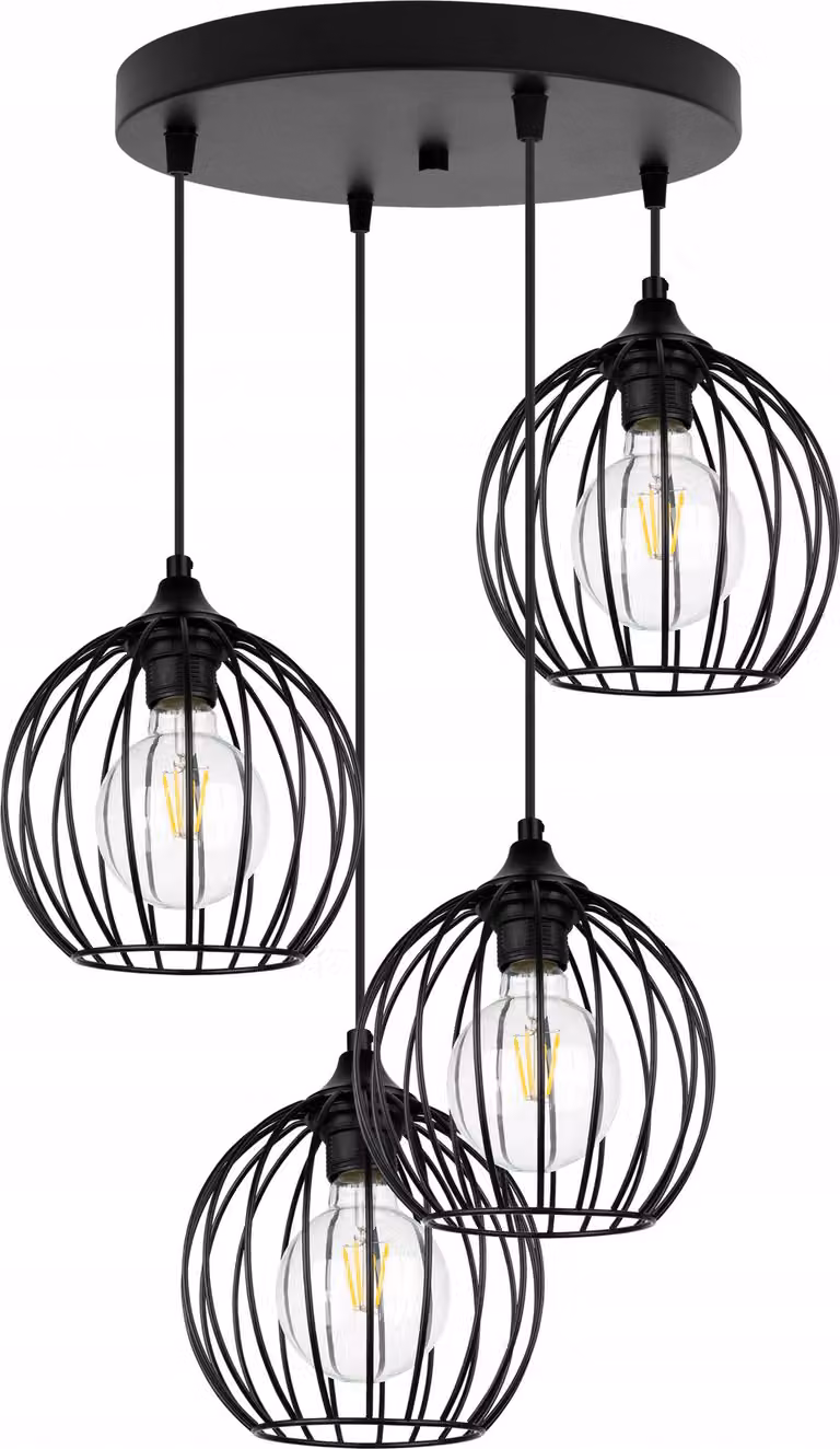 Lampadario A Sospensione In Filo Metallico Nero Loft Lampadario A Cronchetto Led