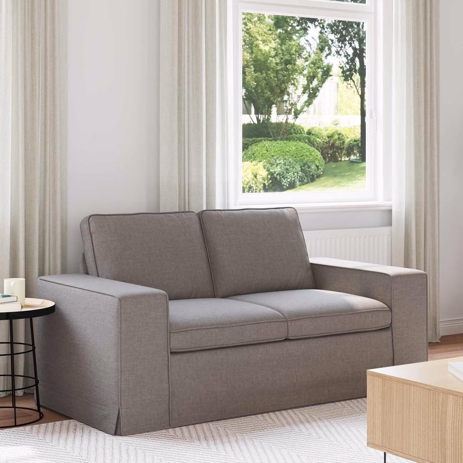 Divano moderno vidaXL Talpa in tessuto con coperture rimovibili, L: 162 cm, P: 80 cm, H: 82 cm – 1
