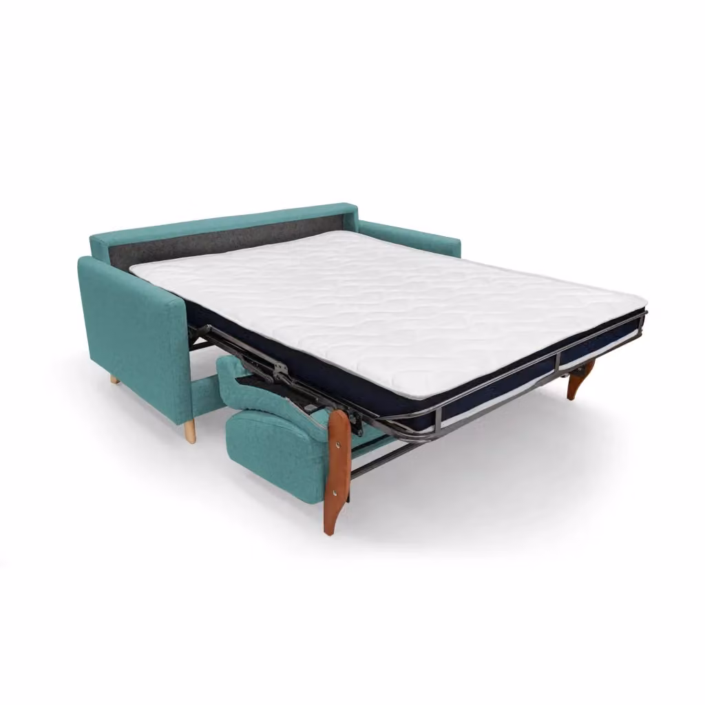 Divani.Store Edgar Divano letto matrimoniale in tessuto impermeabile verde acqua L/P/H: 200 x 160 x 197 cm – 2