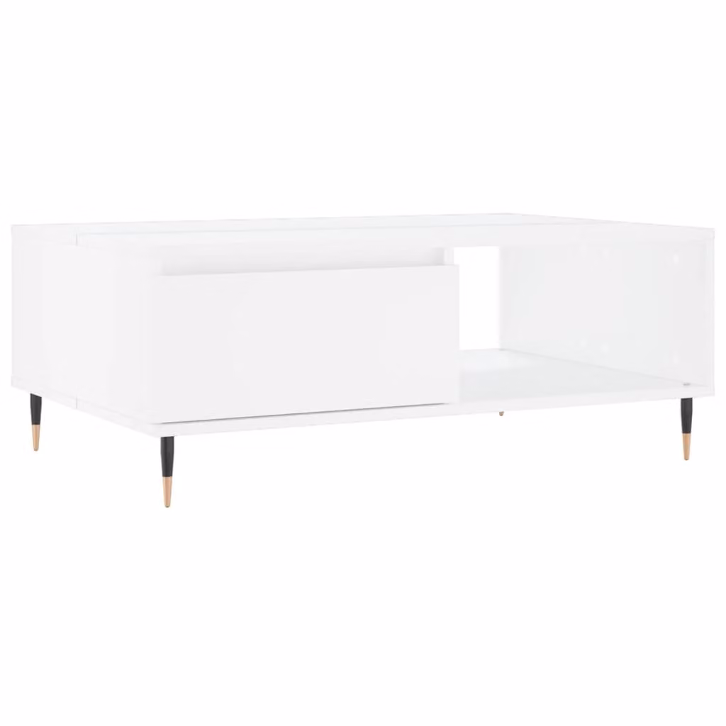 Tavolino da Salotto Bianco 90x60x35 cm in Legno Multistrato
